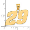 14k Polished Block Number 29 Pendant
