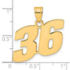 14k Polished Block Number 36 Pendant