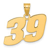 14k Polished Block Number 39 Pendant