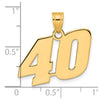 14k Polished Block Number 40 Pendant