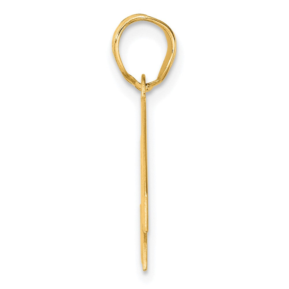 14k Polished Block Number 42 Pendant