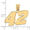 14k Polished Block Number 42 Pendant