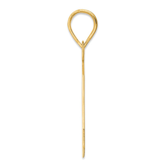 14k Polished Block Number 44 Pendant