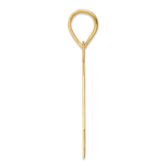 14k Polished Block Number 44 Pendant