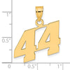 14k Polished Block Number 44 Pendant