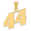 14k Polished Block Number 44 Pendant