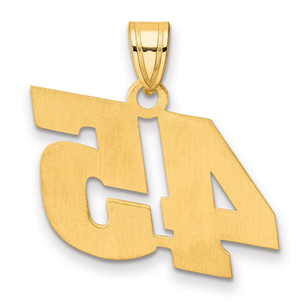 14k Polished Block Number 45 Pendant