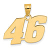 14k Polished Block Number 46 Pendant