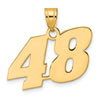 14k Polished Block Number 48 Pendant