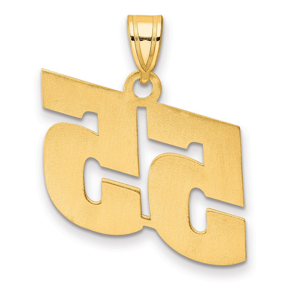 14k Polished Block Number 55 Pendant