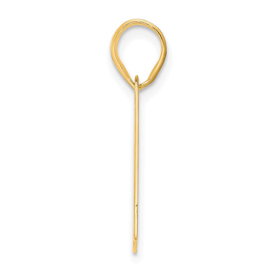 14k Polished Block Number 61 Pendant