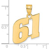 14k Polished Block Number 61 Pendant