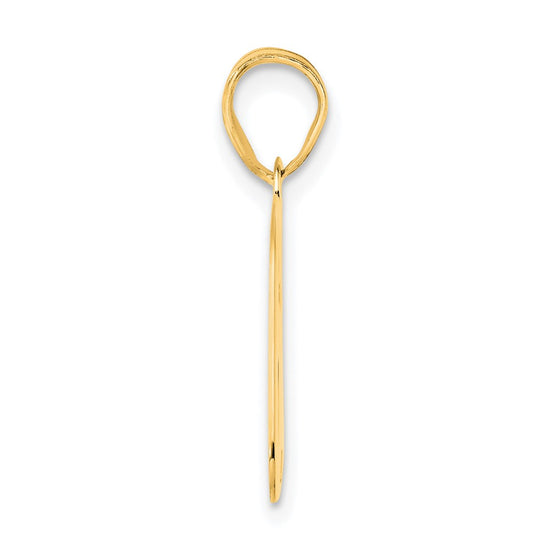 14k Polished Block Number 62 Pendant