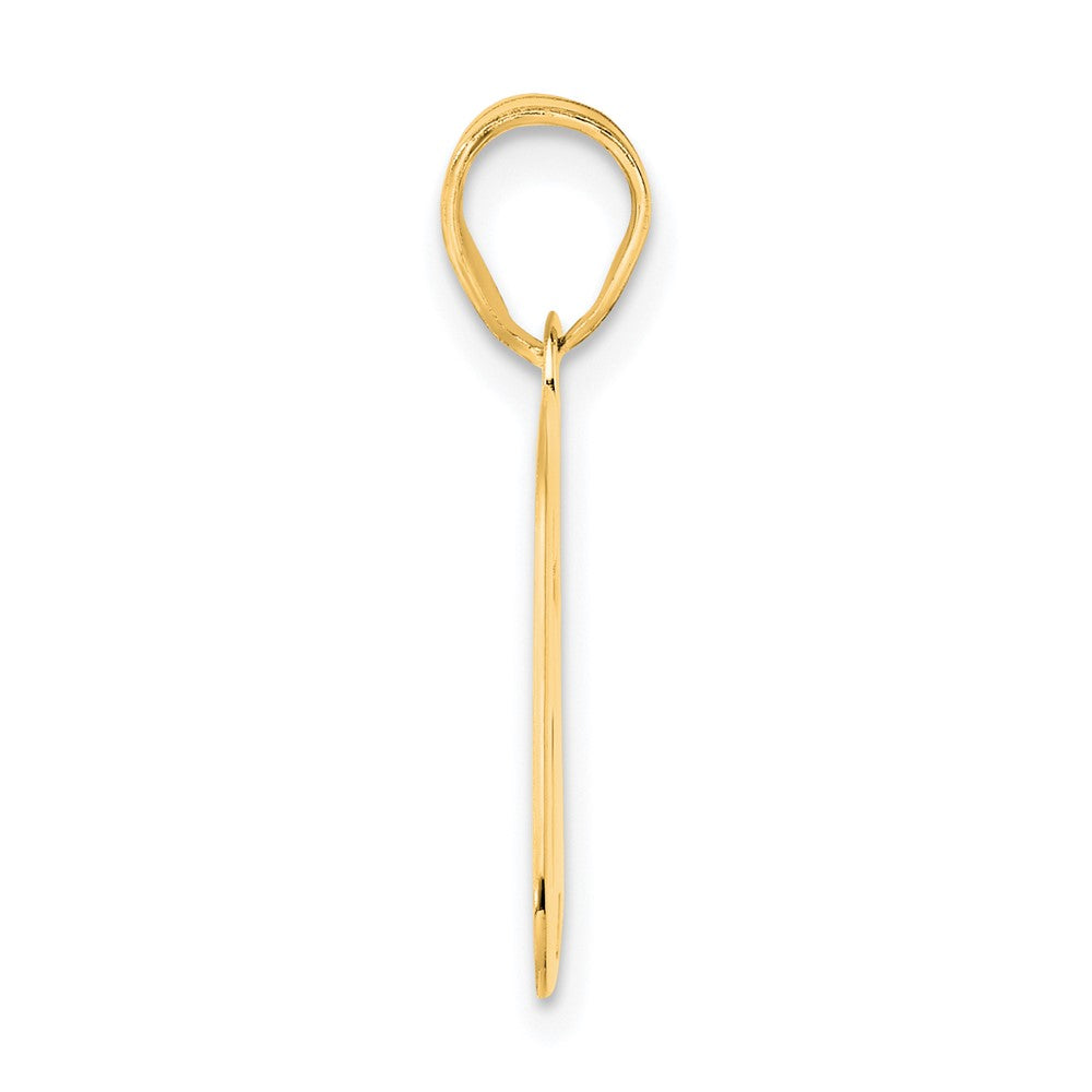 14k Polished Block Number 62 Pendant