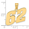 14k Polished Block Number 62 Pendant