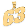 14k Polished Block Number 63 Pendant