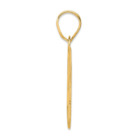 14k Polished Block Number 64 Pendant