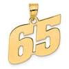 14k Polished Block Number 65 Pendant