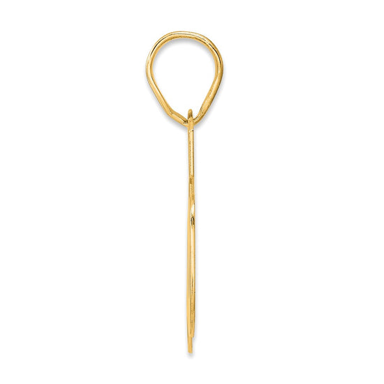 14k Polished Block Number 66 Pendant