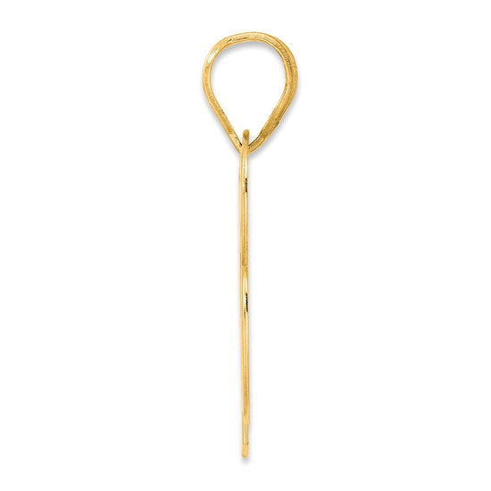 14k Polished Block Number 73 Pendant