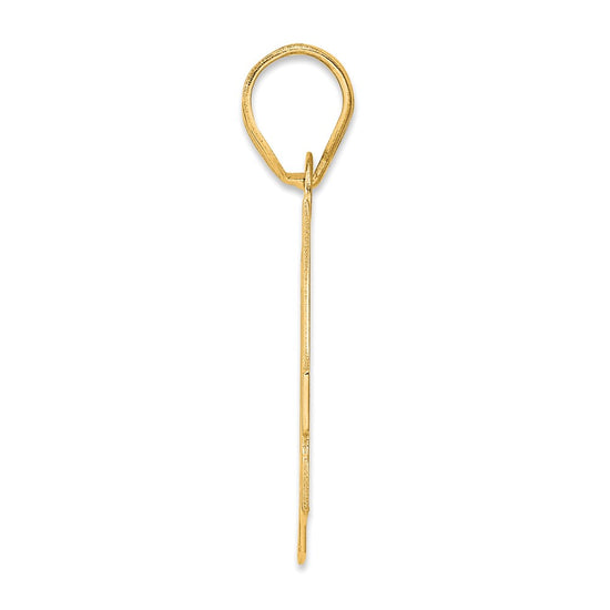 14k Polished Block Number 74 Pendant