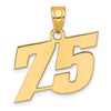 14k Polished Block Number 75 Pendant