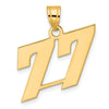 14k Polished Block Number 77 Pendant