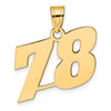 14k Polished Block Number 78 Pendant