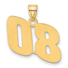 14k Polished Block Number 80 Pendant