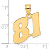 14k Polished Block Number 81 Pendant