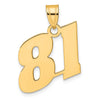 14k Polished Block Number 81 Pendant