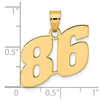 14k Polished Block Number 86 Pendant
