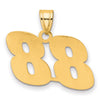 14k Polished Block Number 88 Pendant