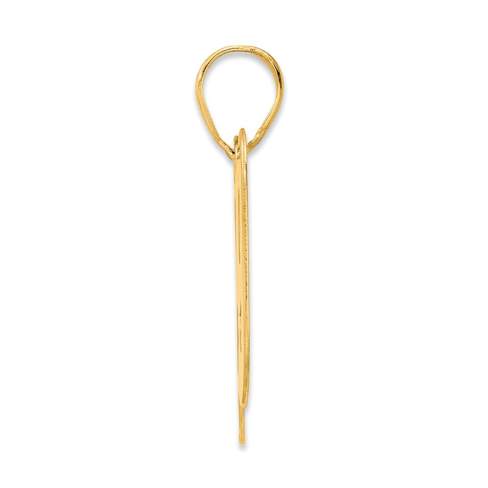 14k Polished Block Number 89 Pendant