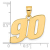 14k Polished Block Number 90 Pendant