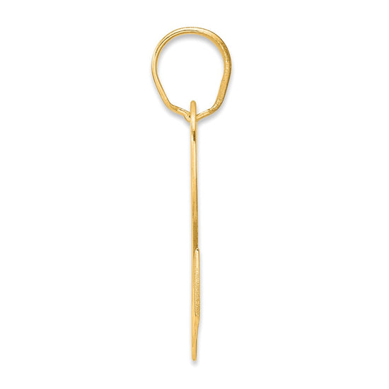 14k Polished Block Number 92 Pendant
