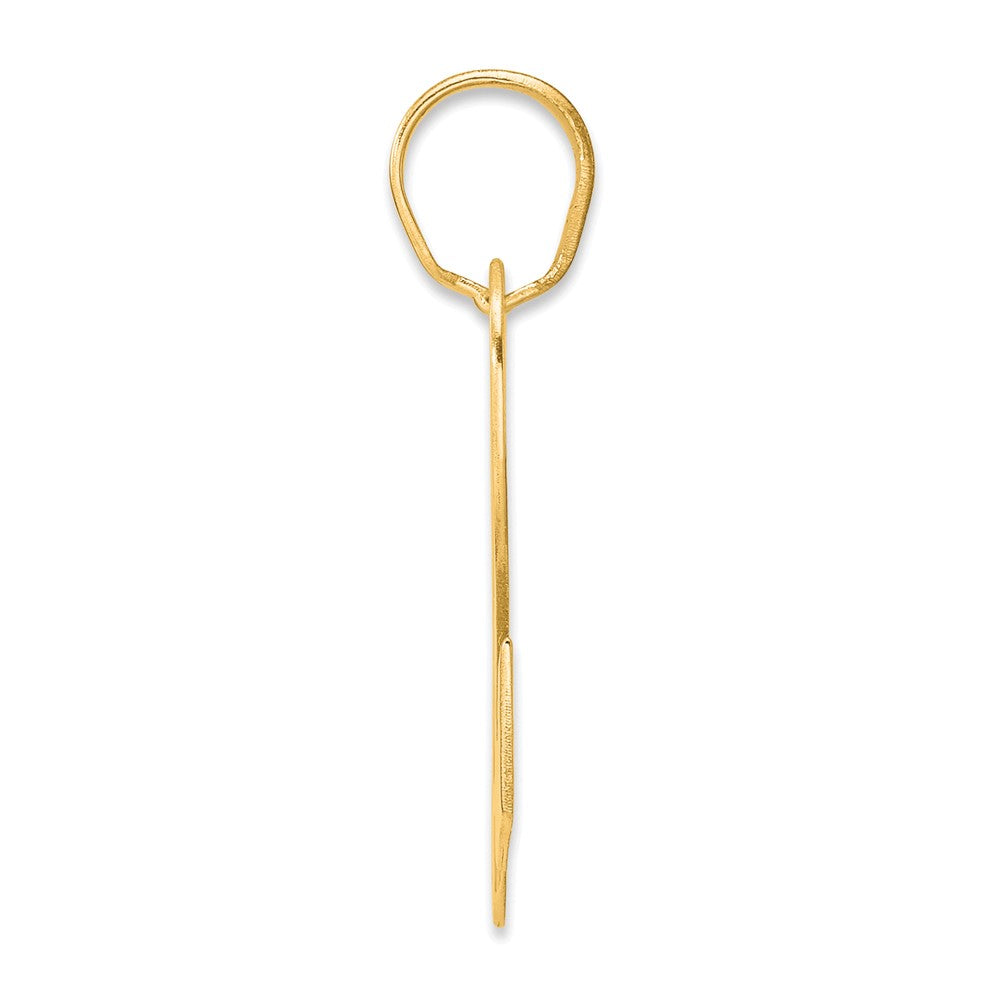 14k Polished Block Number 92 Pendant