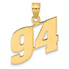 14k Polished Block Number 94 Pendant