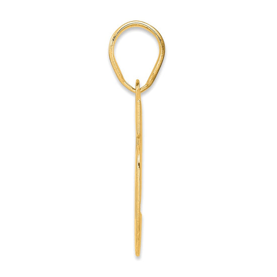 14k Polished Block Number 96 Pendant