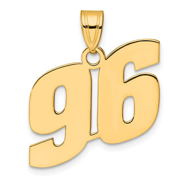 14k Polished Block Number 96 Pendant