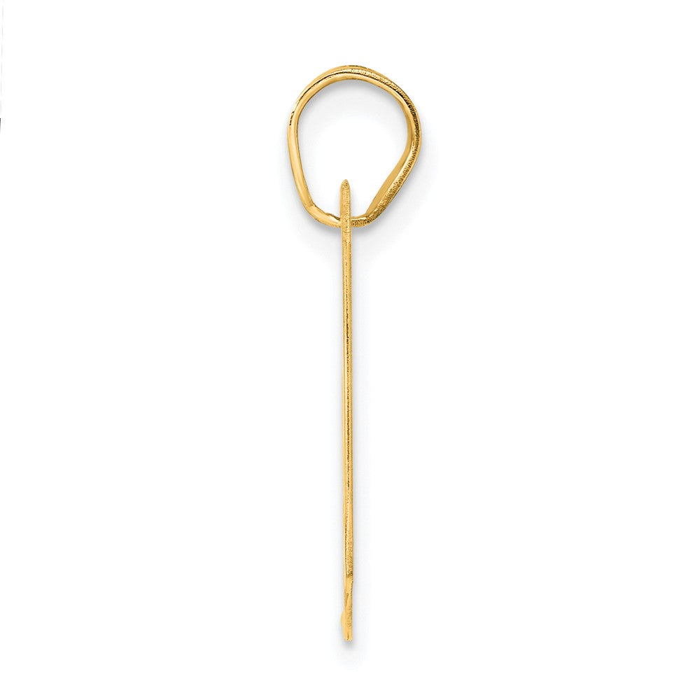 14k Polished Block Number 97 Pendant