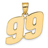 14k Polished Block Number 99 Pendant