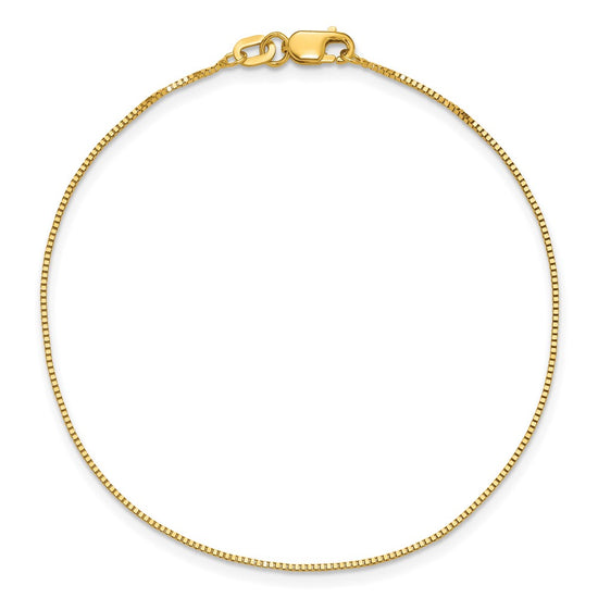 14K 7 inch .7mm Box with Lobster Clasp Bracelet