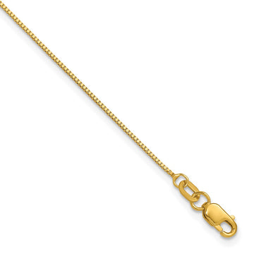 14K 7 inch .7mm Box with Lobster Clasp Bracelet