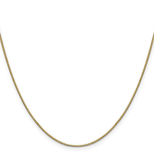 14K 22 inch .9mm Box with Lobster Clasp Chain