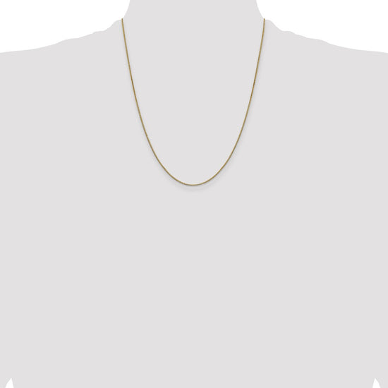 14K 22 inch .9mm Box with Lobster Clasp Chain