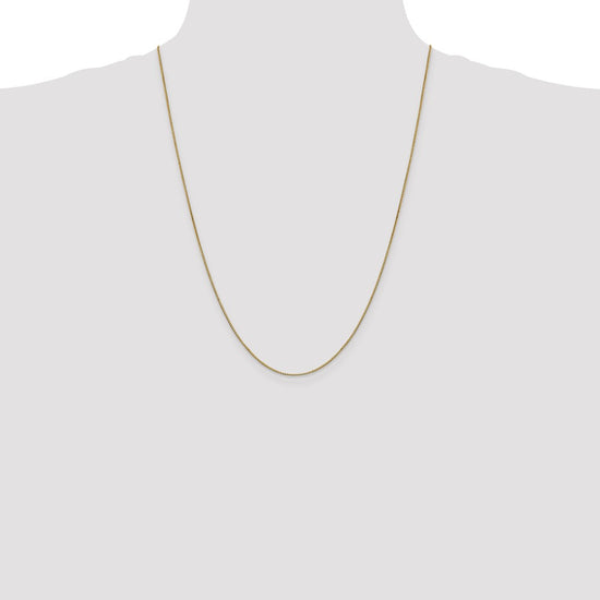 14K 24 inch .9mm Box with Lobster Clasp Chain