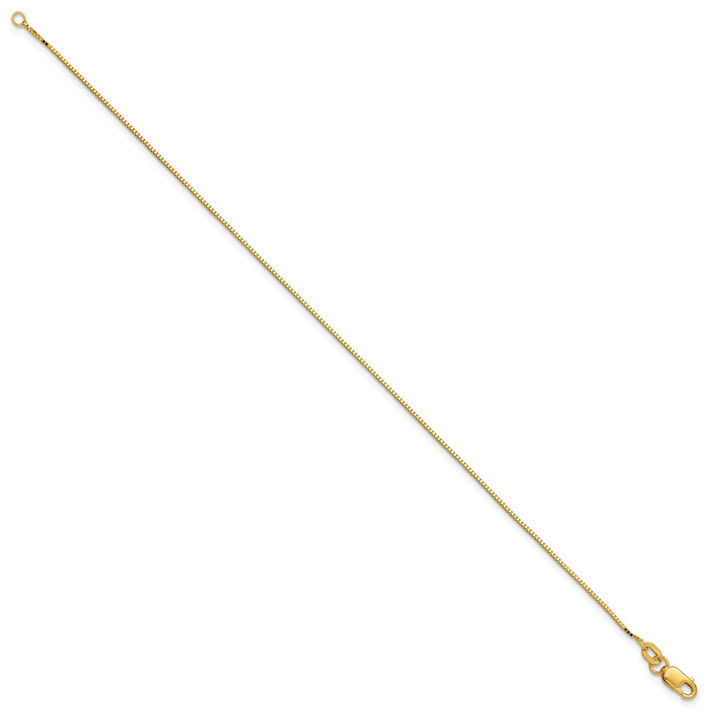 14K 8 inch .9mm Box with Lobster Clasp Bracelet