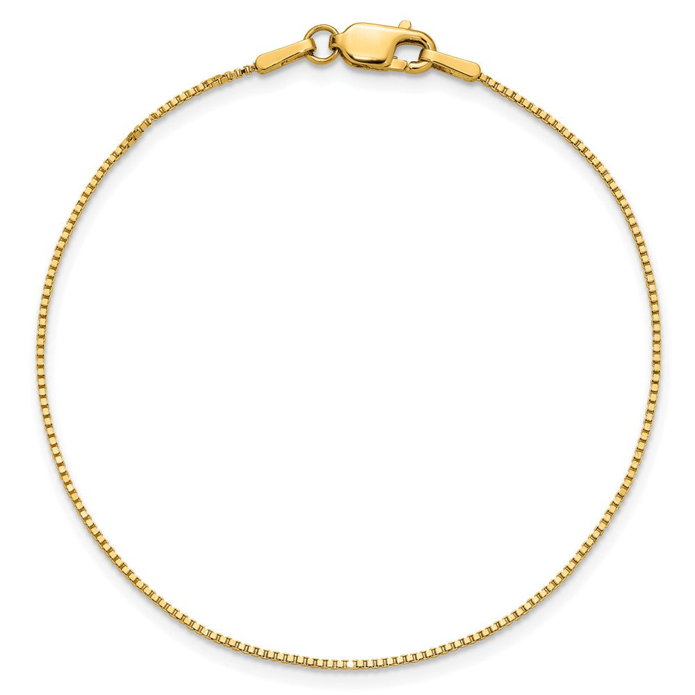 14K 8 inch .9mm Box with Lobster Clasp Bracelet