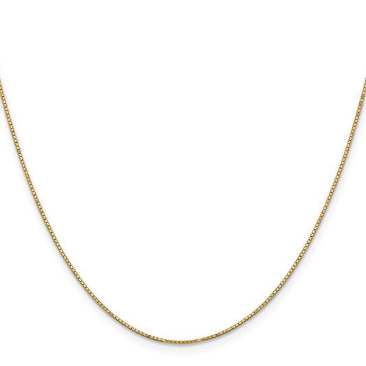 14K 24 inch .9mm Box with Spring Ring Clasp Chain